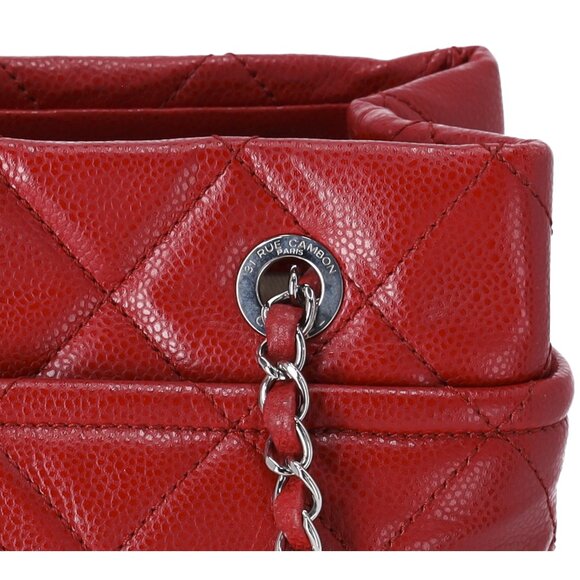 Chanel Classic Caviar Quilted Timeless CC Soft Tote Red - Picture 3 of 14